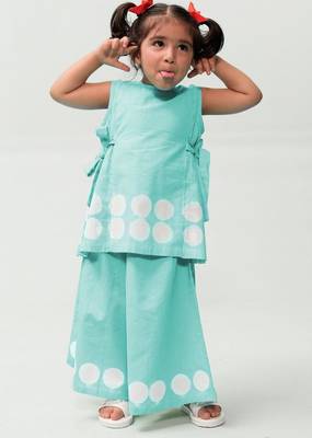 Blue plain cotton co ord set 1