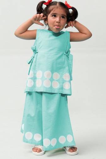 Blue plain cotton co ord set