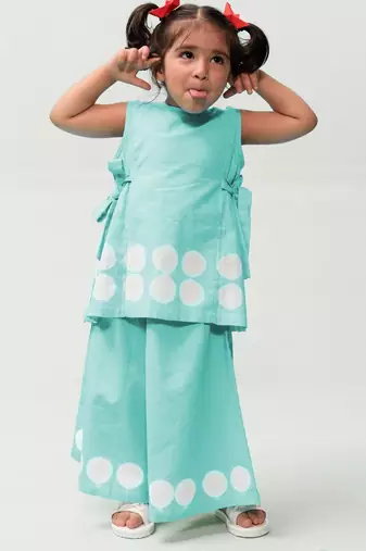 Blue plain cotton co ord set