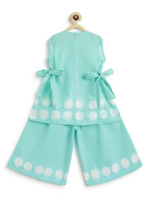 Blue plain cotton co ord set 2