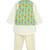 Green printed cotton nehru jacket set