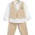 Beige embroidered cotton waistcoat set