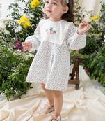 White embroidered cotton co ord set