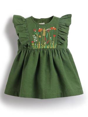 Green embroidered cotton co ord set 3