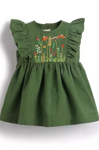 Green embroidered cotton co ord set