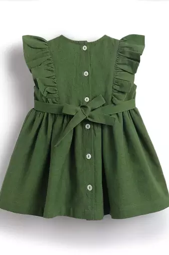 Green embroidered cotton co ord set