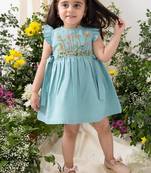 Blue embroidered cotton co ord set