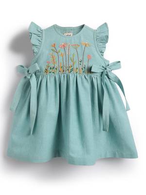 Blue embroidered cotton co ord set 3