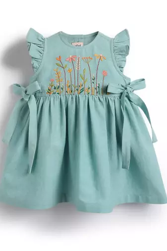 Blue embroidered cotton co ord set