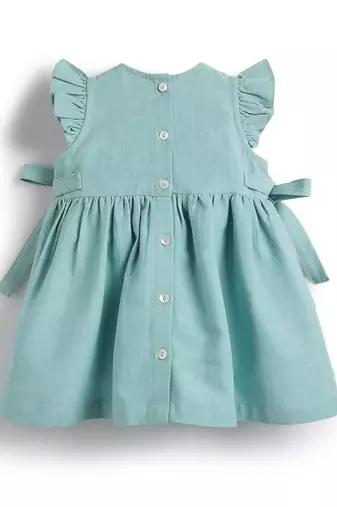 Blue embroidered cotton co ord set