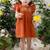 Orange embroidered cotton co ord set