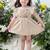 Beige embroidered cotton co ord set