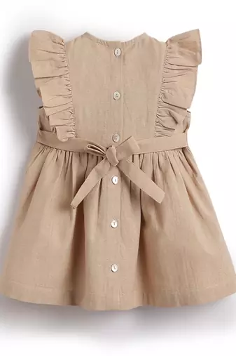 Beige embroidered cotton co ord set