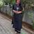 Black Embroidered South Cotton Kurta and Pant Set