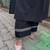 Black Embroidered South Cotton Kurta and Pant Set