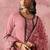 Light pink georgette embroidered salwar suit