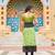 Parrot rayon badhni print kutchi gamthi work navratri kurti