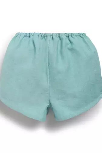 Blue embroidered cotton co ord set