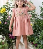 Pink embroidered cotton co ord set