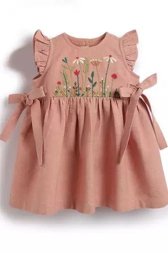 Pink embroidered cotton co ord set
