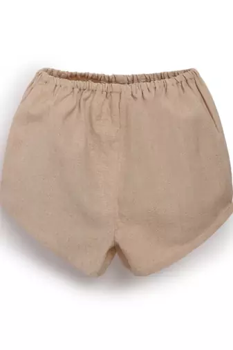 Beige embroidered cotton co ord set
