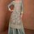 Grey embroidery & sequins work chinnon straight palazzo suit