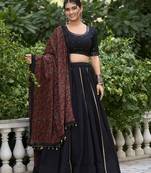black Cotton Chaniya Choli with Gota Patti Finish
