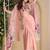 Pink embroidery zari & printed jacket work chinnon silk  blouse dhoti suit