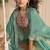 Rani pink embroidery zari & printed jacket work chinnon silk  blouse dhoti suit