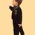 Black velvet cotton embroidered royal pride shirt pants and coat for boys