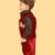 Burgundy velvet cotton embroidered imperial velvet suit shirt pants and coat for boys