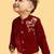 Maroon velvet shantoon embroidered zara blossom shirt pants for boys