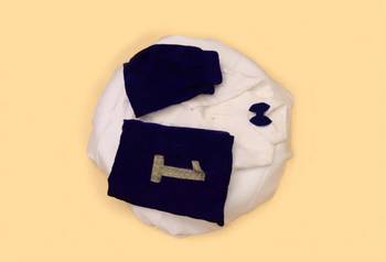 Navy blue cotton velvet plain tiny monach shirt shorts cape and tie for boys 2