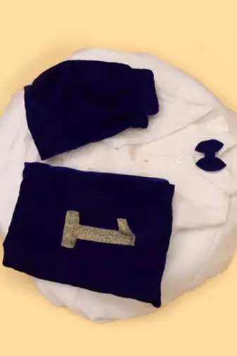 Navy blue cotton velvet plain tiny monach shirt shorts cape and tie for boys