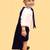 Navy blue cotton velvet plain tiny monach shirt shorts cape and tie for boys