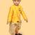 Yellow chanderi tissue embroidered ganesh aura kurta with dhoti for boys