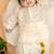 Cream tissue plain thamburan kutti kurta with mundu for boys