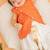 Orange upda silk plain kurta with dhoti for boys