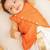 Orange upda silk plain kurta with dhoti for boys