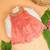 Orange tissue embroidered gulal frock for girls