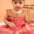 Orange tissue embroidered gulal frock for girls