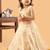 Beige tissue printed ruhani frock for girls