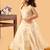 Beige tissue printed ruhani frock for girls