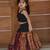 Black cotton plain aizah one-shoulder crop top & skirt for girls