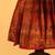 Green cotton printed green frill and flair one-shoulder crop top & skirt for girls