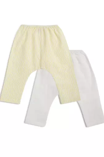 Yellow embroidered cotton  kurta pyjama