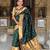 Green  silk blend saree with paithani rich weaved pallu and blouse