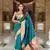 Rama silk blend saree with paithani rich weaved pallu and blouse