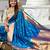 Sky blue silk blend saree with paithani rich weaved pallu and blouse