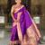 Magenta silk blend saree with paithani rich weaved pallu and blouse